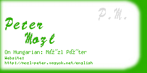 peter mozl business card